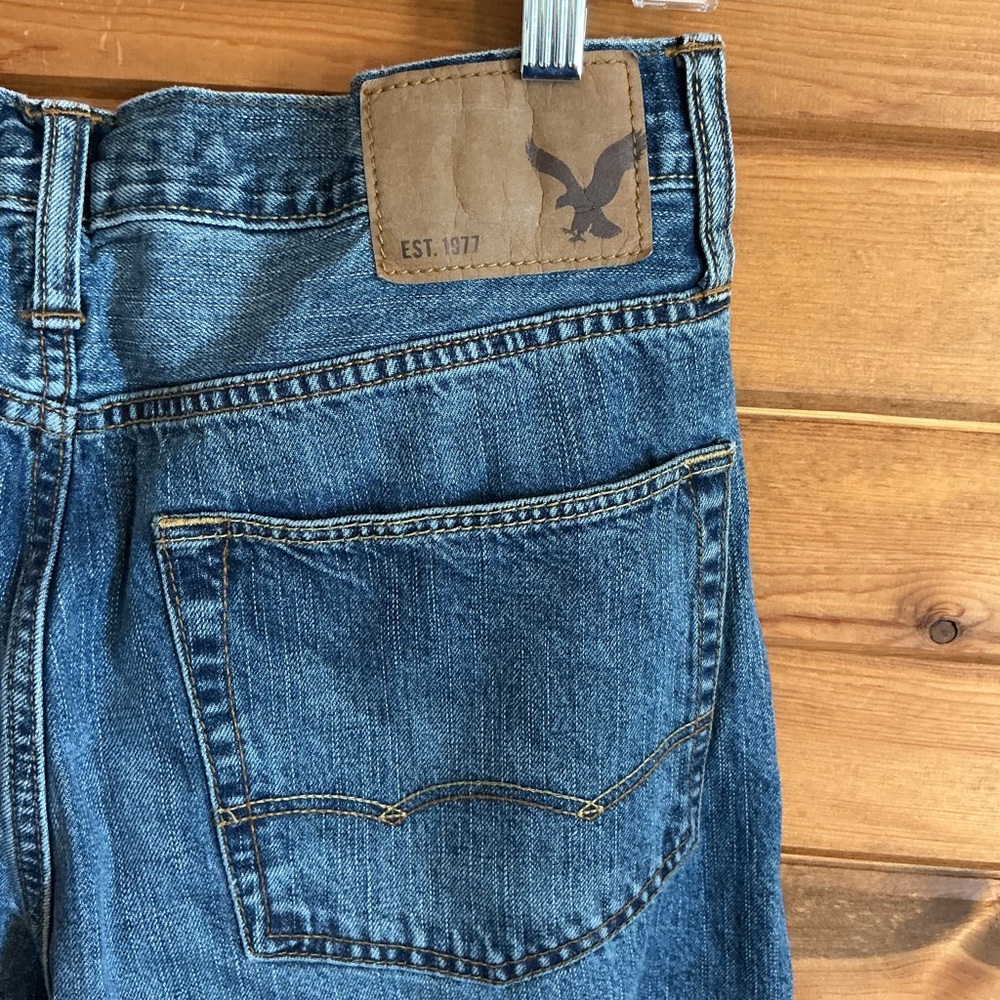 American Eagle Outfitters Men's Blue Straight Jeans - Picture 4 of 8